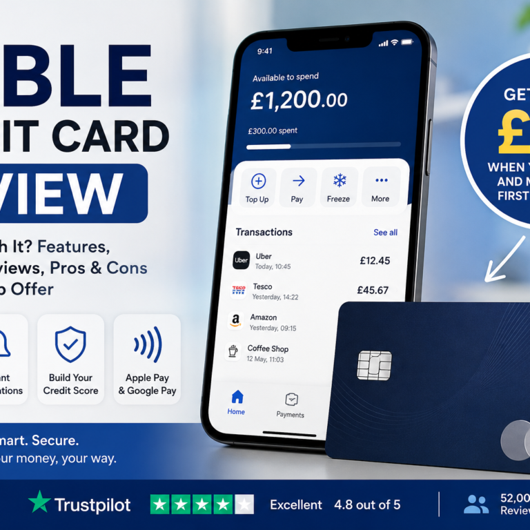 Zable credit card review showing app-based credit card features and UK credit building benefits
