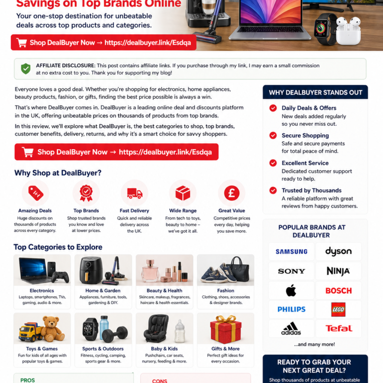 DealBuyer discount tech and home deals featuring laptops, TVs, headphones, smart watches, air fryers and refurbished electronics.